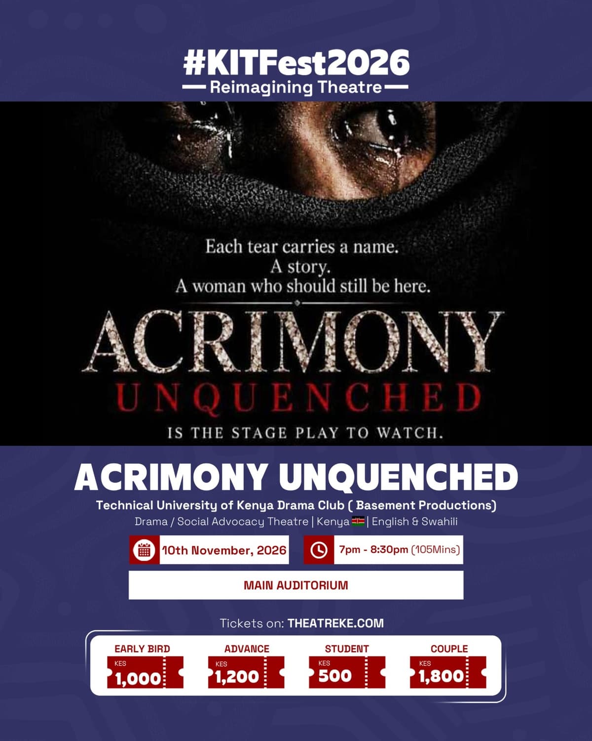 Acrimony Unquenched Official Poster
